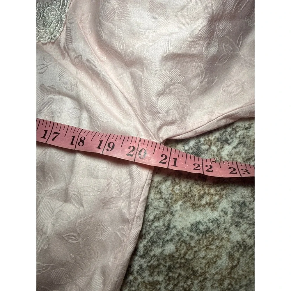 Christian Dior Loungewear Pink Cotton Floral Jacquard Nightgown Petite Lace Trim